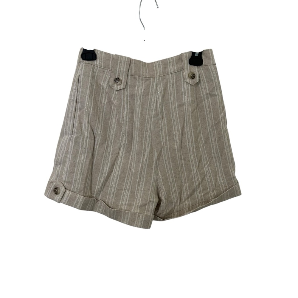 NWT Majorelle Beige Striped High Waist Metallic Shorts Size Small - Picture 4 of 4
